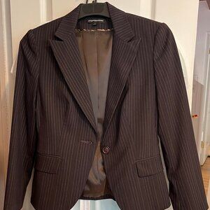 Express Design Studio Women's Blazer Brown Pinstripe - Size 0